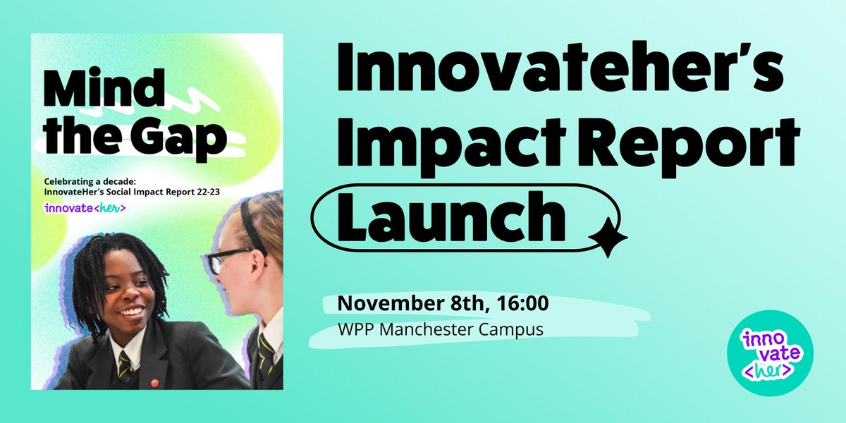 🚀 One Week Countdown In just 7 days, the InnovateHer team and community will take centre stage at InnovateHer's Social Impact Event. If you're a tech company in the North West passionate about driving innovation in education, please join us! 🔗 buff.ly/409SJRZ