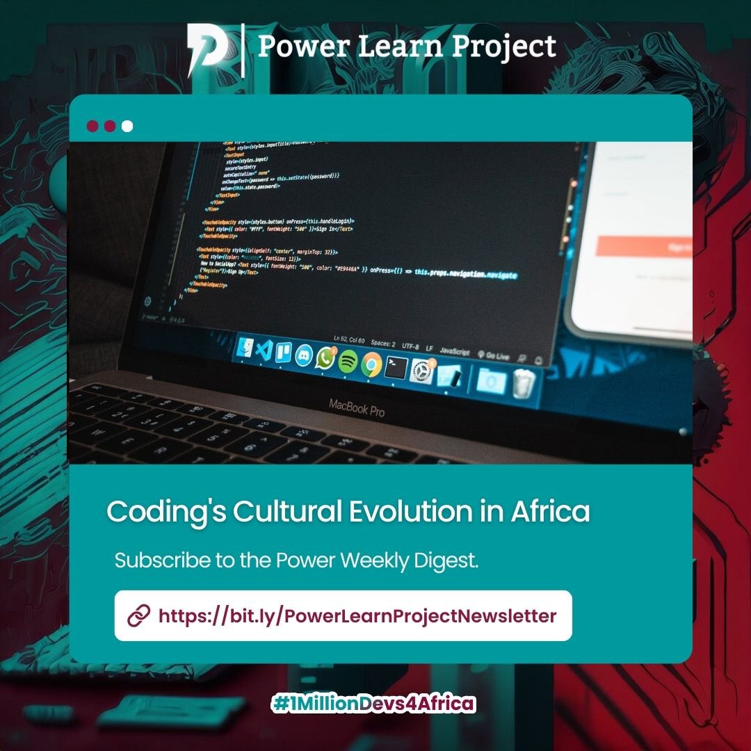 PLPAfrica's tweet photo. Preservation of rich traditions to creation of immersive virtual worlds and the facilitation of cross-cultural connections, technology is shaping a future where Africa's cultural treasures are more accessible and appreciated than ever before. 🌍

In last week's  #PowerWeeklyDigest titled "Coding's Cultural Evolution in Africa" we had a look on how coding is at the forefront of Africa's cultural evolution

Subscribe to our newsletter to read more.

🔗https://t.co/H9p6DaNLML

#1MillionDevs4Africa