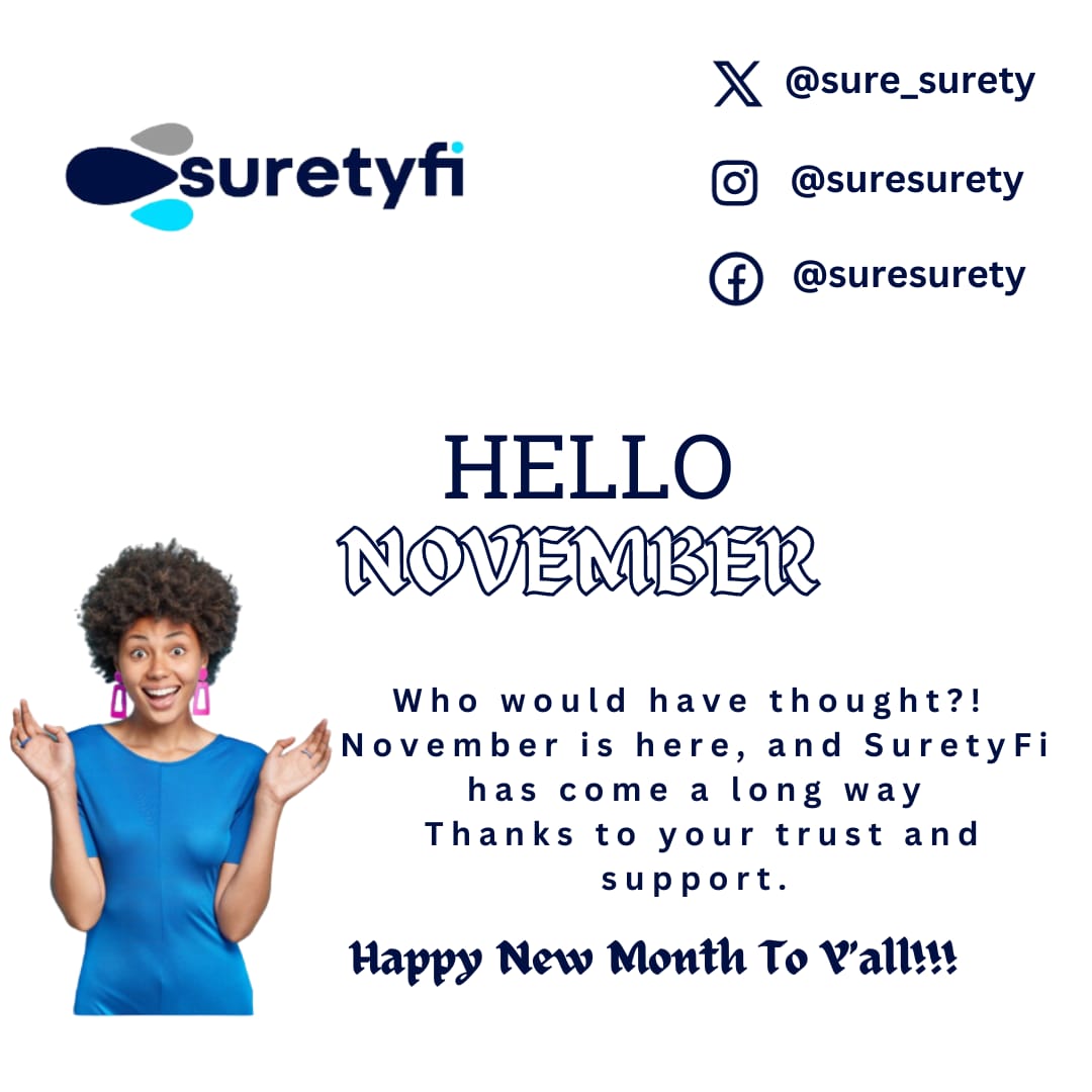 SuretySure's tweet photo. Who would have thought?!
 November is knocking at our door, bringing with it the gift of a fresh start.
 Wishing you a month filled with inspiration and achievements. https://t.co/sCUqpyxMyr