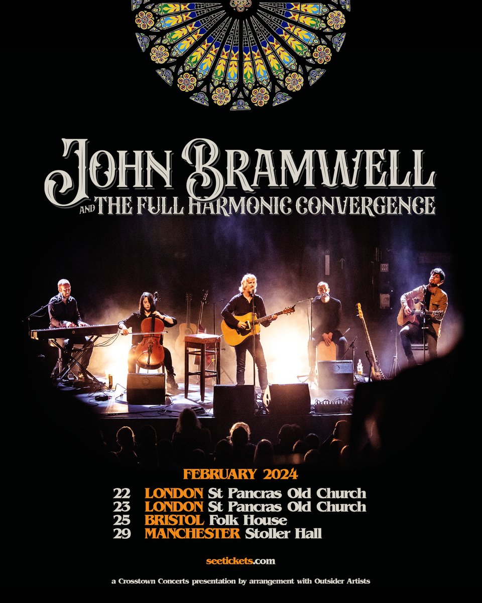 John Bramwell releases new album 'The Light Fantastic' February 23rd with four special launch shows – 22.02 London, St Pancras Old Church 23.02 London, St Pancras Old Church 25.02 Bristol, Bristol Folk House 29.02 Manchester, Stoller Hall Pre-sale – johnbramwell.tmstor.es +