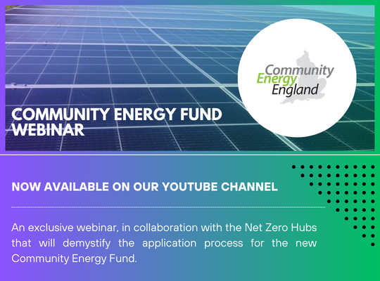 Missed our exclusive #CommunityEnergy Fund webinar in collab with the Net Zero Hubs yesterday?

The recording is now available on our YouTube channel and will give you valuable insights into the application process for the new fund! 🎥

🔗bit.ly/CEFWebinar2023