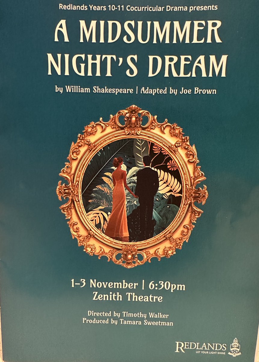 Bravo and congratulations to the cast and crew of ⁦<a href="/Redlands_School/">Redlands</a>⁩ production of A Midsummer Night’s Dream. What a great show!