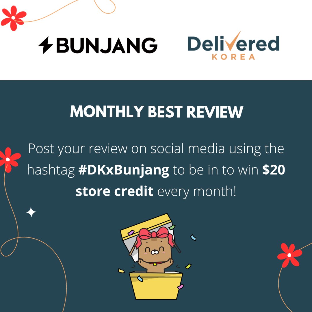 Join our DK x Bunjang Best Reviewers Event! Post your review on social media using the hashtag #DKxBunjang to be in to win $20 store credit every month!💕 😍

delivered.co.kr/bunjang/ 

#deliveredkorea #Bunjang #kpop #kpopmerch