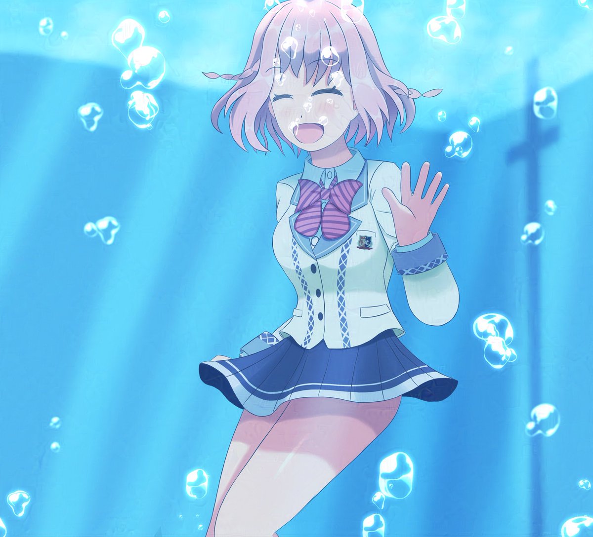 がぼがぼ！（制服のまま潜るの、すっごく楽しいね！）

#ongeki_art