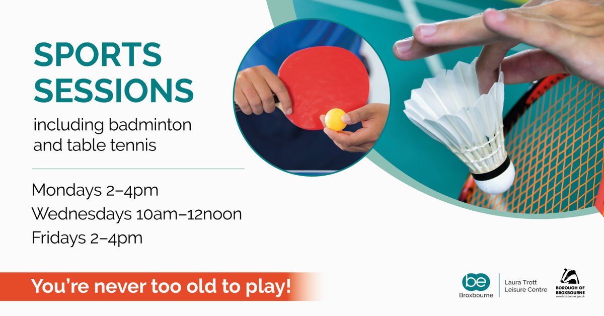 LauraTrottLC's tweet image. Try one of our Sports Sessions held every Monday, Wednesday, and Friday in the centre!

You&apos;re never too old to play! Come along and get involved in sports such as badminton and table tennis 🏓🏸