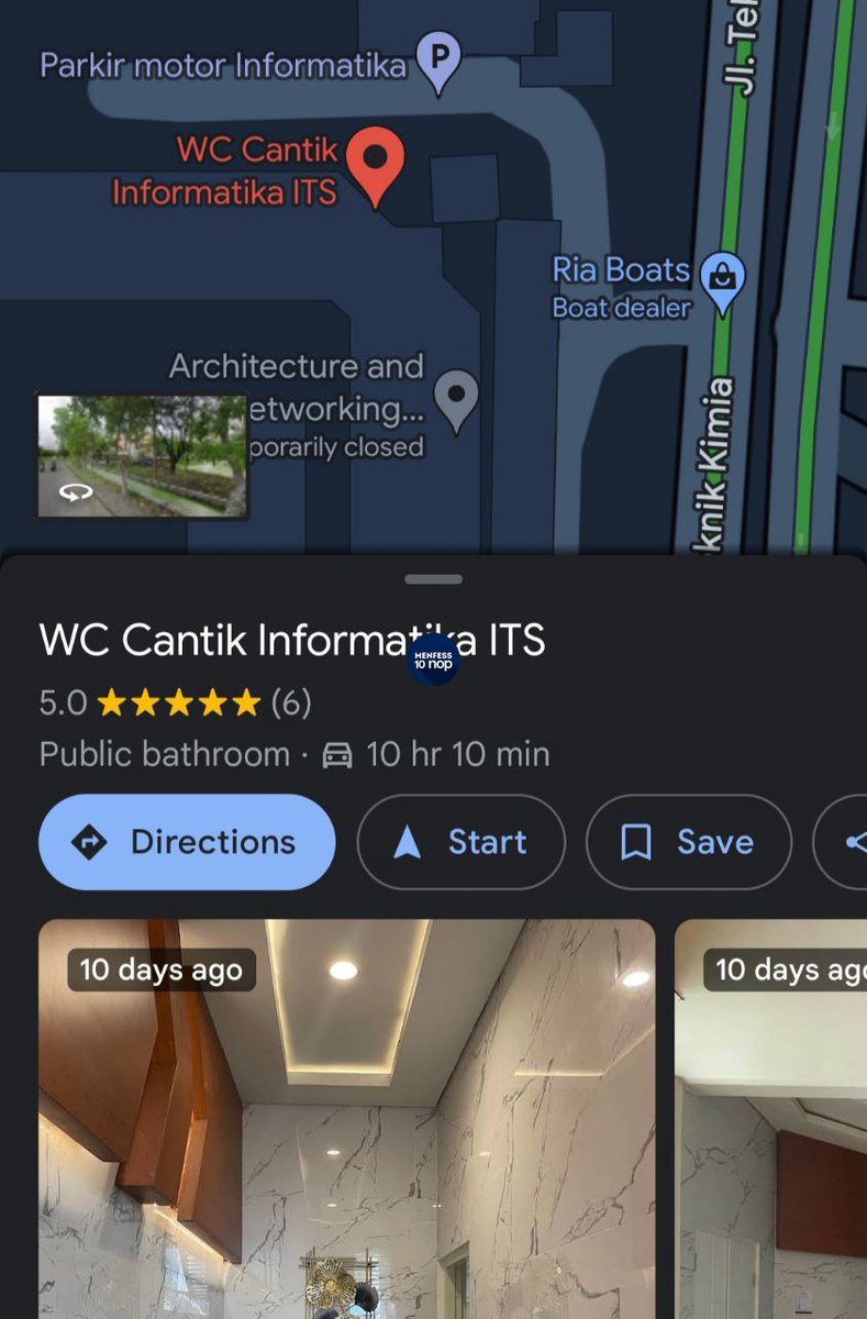vivat ini siapa yg ngide masukin toilet tc ke gmaps 😭😭😭 estetik sih estetik