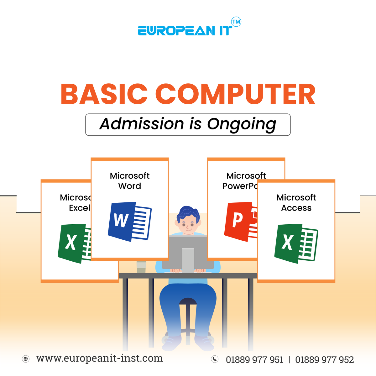 EuropeanITINST's tweet image. 🖥ইউরোপিয়ান আইটিতে বেসিক কম্পিউটার কোর্সে ভর্তি চলছে!
🎯 বর্তমানে সকল প্রাইভেট এবং গভমেন্ট প্রতিষ্ঠানে একজন কম্পিউটার অপারেটর প্রয়োজন।
#basiccomputercourse #computercourse #course #computer #europeanIT #freelance