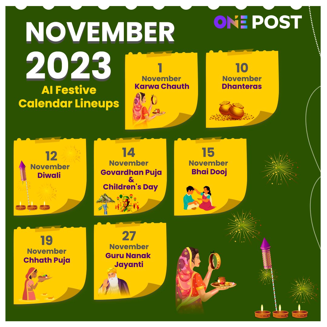 sasonesocial's tweet image. Get ready for all the holidays coming this November 2023 with the all-new One-Post AI-Festive Lineups Feature. 
Discover the seamless integration of holiday planning! 
Check out sasone.in for more details. 
. 
.
#onepost #socialmediatool #happyholiday #festivevibes