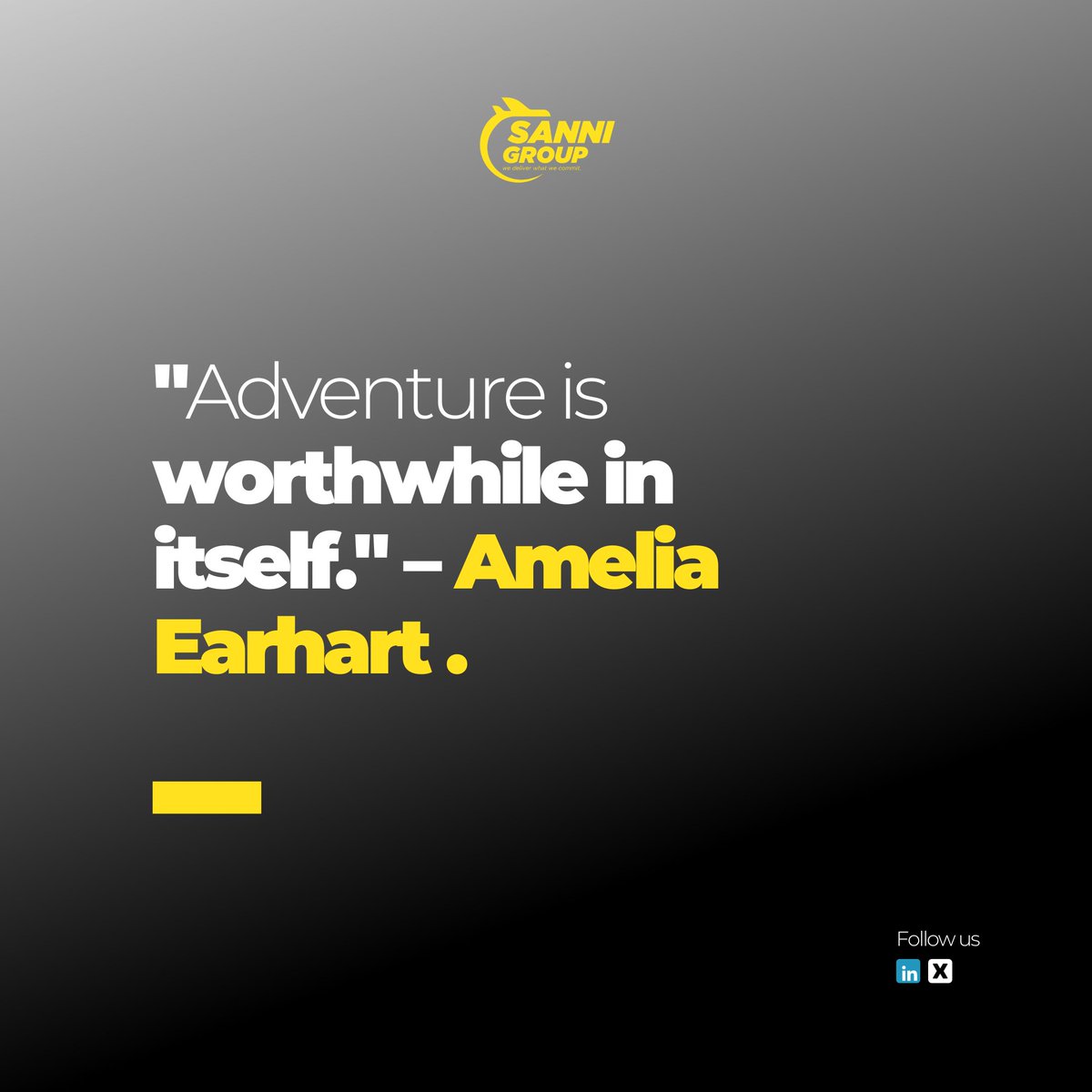 SanniGroup's tweet photo. These inspiring words from the legendary Amelia Earhart remind us that the journey itself is a treasure.🌍✈️

Dare to dream, plan, and explore the world with us. 🌟

#SanniGroup #Adventure #travel #visaassistance https://t.co/liyOj4QwPL
