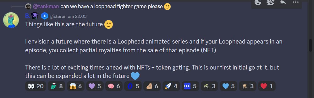 Layer2Alex's tweet image. A clear vision on the future of #LoopHead! Get yours on @LoopExchange or @dotcorenft ! $LRC