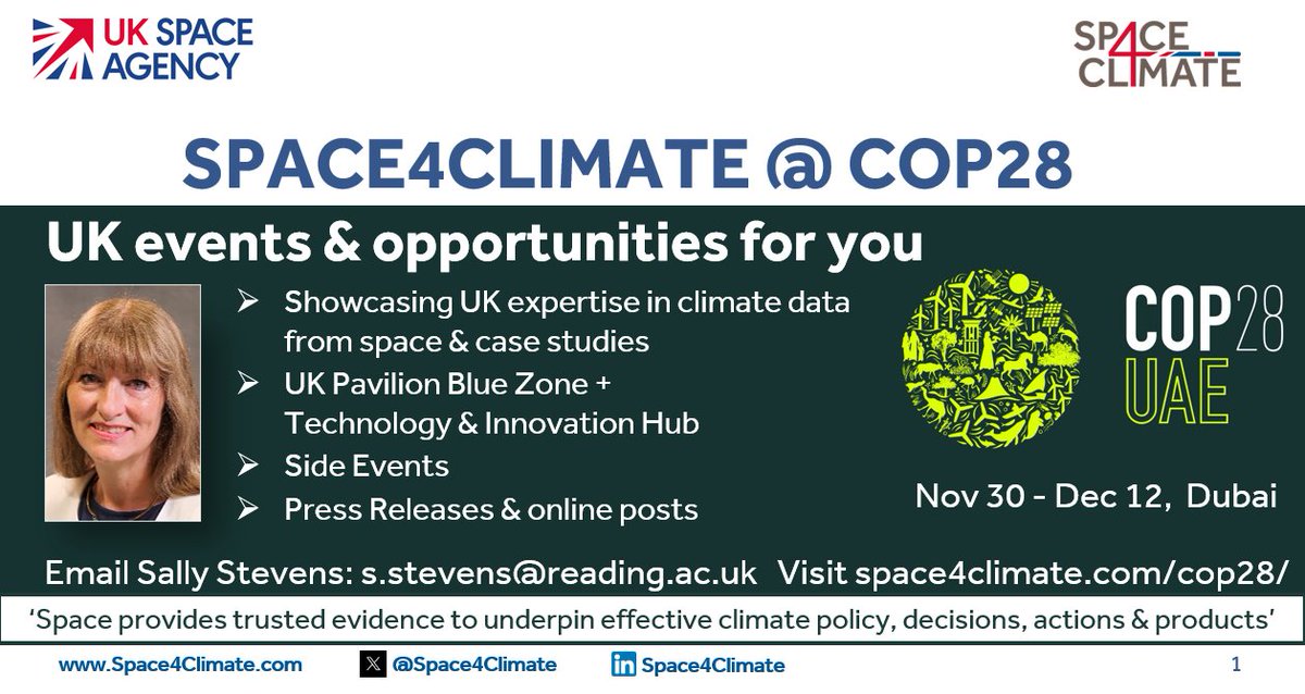 If you're going to #Satuccino this afternoon at @SatAppsCatapult on @HarwellCampus, come up & ask us about our #COP28UAE activities for the UK climate data from space community
#COP28 #networking @spacegovuk @DefraGovUK