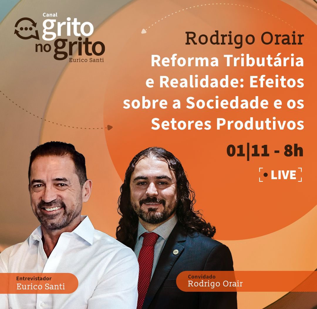 Hoje 01/11/2023, na entrevista GRITONOGRITO, conversamos com o economista <a href="/OrairRodrigo/">Rodrigo Orair</a> da TROPA DE ELITE EXTRAÓRDINÁRIA  que acompanha a PEC45 de autoria da Sociedade Civil e proposta em 2019 pelo Deputado <a href="/Baleia_Rossi/">Baleia Rossi</a>  (Presidente do MDB).
youtube.com/live/3BN_STGah…