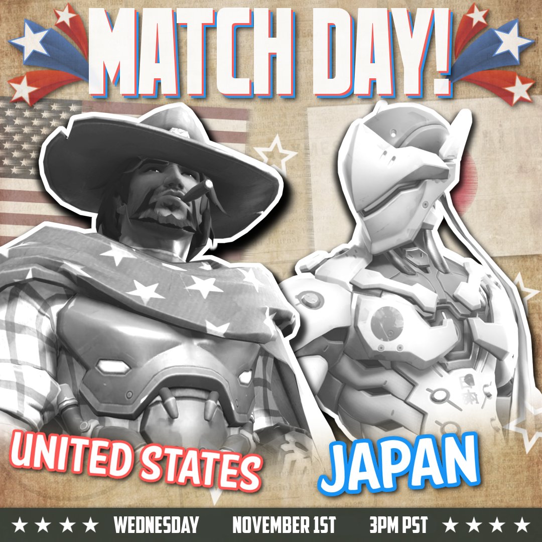 USAOWWC's tweet image. WINNER TAKES ALL! 

Team United State's final group stage match takes place against Team Japan today at 3PM PST! 

#RunItBack 🦅🦅🦅🦅🦅