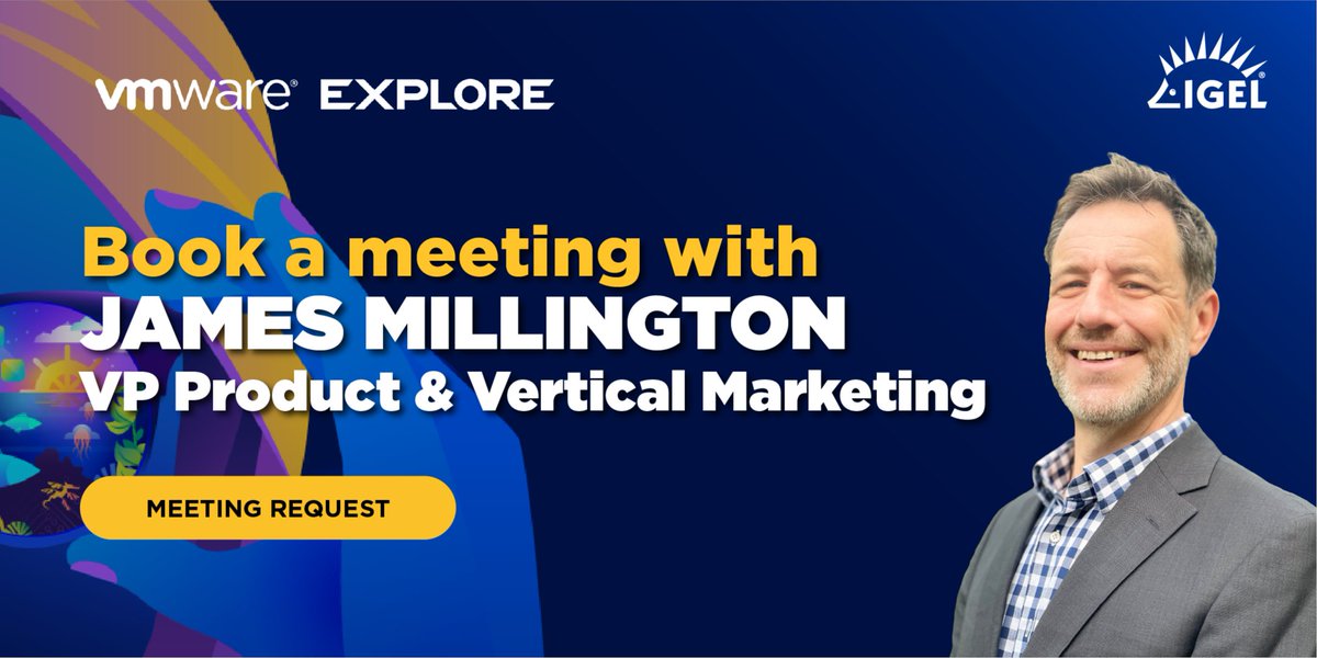 Schedule a session with James Millington, VP Product and Vertical Marketing to explore how IGEL can help you prevent ransomware, reduce endpoint costs and streamline your cloud journey. bit.ly/3Mrewif
