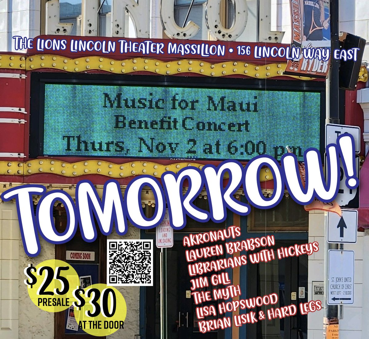 TOMORROW! (11/2) in Massillon. See a great show &amp; help the people still struggling in Maui.
Link for tickets: tickettailor.com/.../bluemacaro…
#musicformaui #mauibenefitconcert #benefitformaui #lincolntheatermassillon #lionslincolntheater #concertforcharity #bluemacaroontheater #massillon