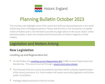 HeritageAdvice's tweet photo. The October edition of @HistoricEngland’s Planning Bulletin is now available online⬇️

https://t.co/bvGzJ7w6I9 https://t.co/fCIELwVCqG
