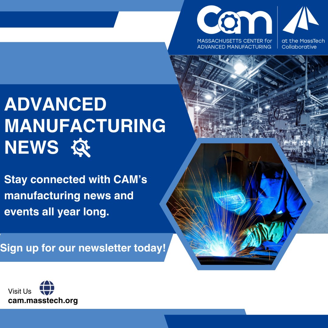 Make sure to stay connected to CAM &amp; advanced manufacturing industry events &amp; news by signing up to our newsletter! Click below to read the recap of our #ManufacturingMonth events: conta.cc/3Q2T2uc.
 
Sign up for future newsletters here: lp.constantcontactpages.com/su/eLTJWIF. #MassMakes