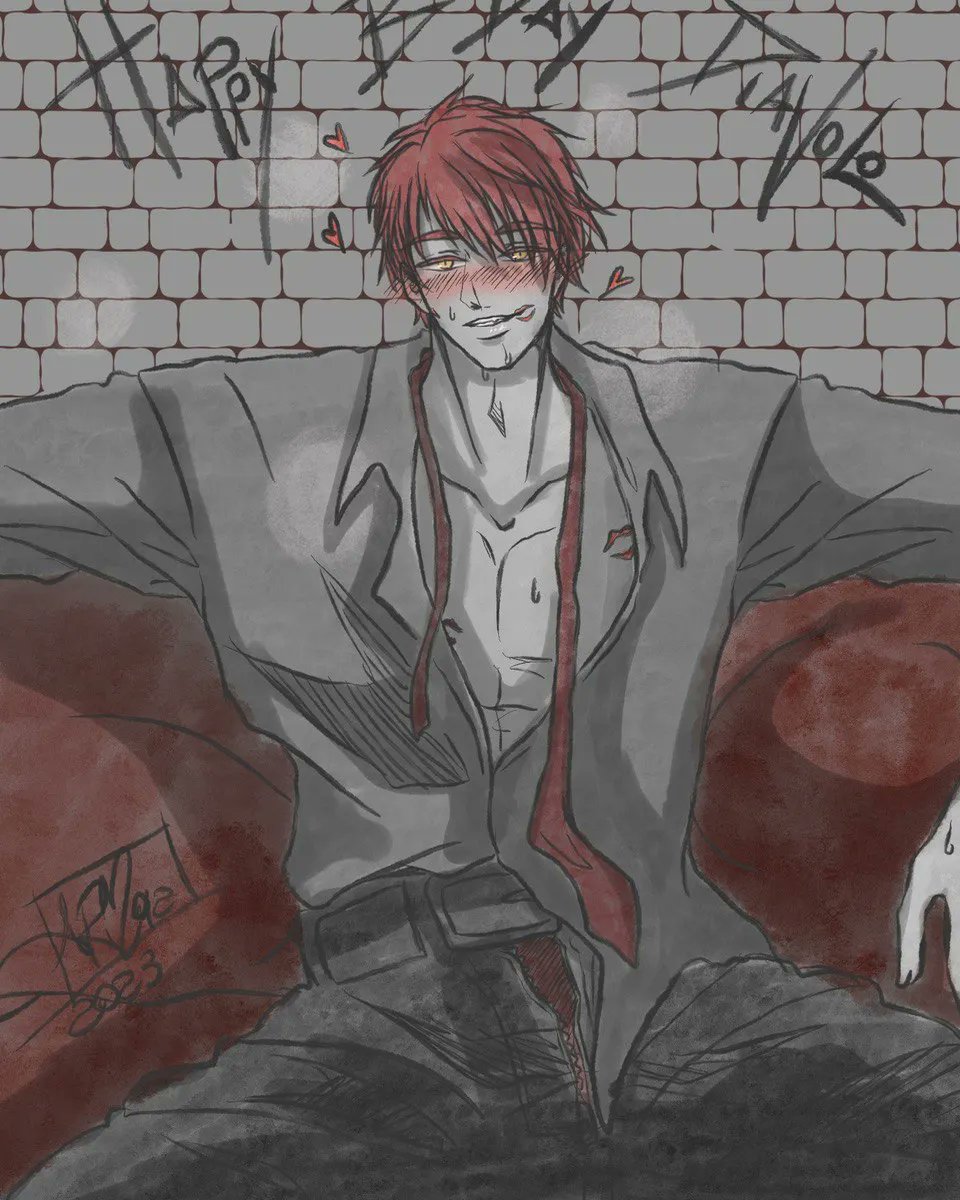 17Arm92's tweet photo. Happy B-Day Diavolo ~
(Late !)
#obeyme #obeymehalloween #obeymenightbringer #obeymeshallwedate #obeymediavolo #obeymebd #happybirthdaydiavolo #obeymediavolobirthday #happybirthday #obeymefanart #fanart #digitalart #greyshade #reddetails #goldeneyes #animestyle #otome https://t.co/yDIdiHoi0K