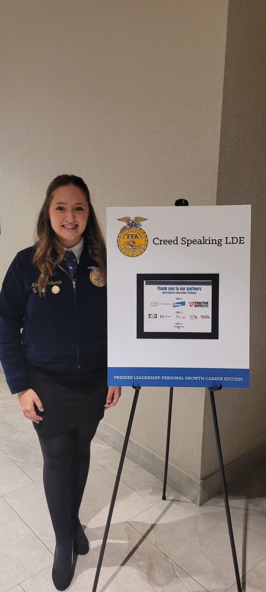 Round #1 is officially complete for Karaline as she is representing us AND Indiana in the National Creed Speaking competition at the 96th National FFA Convention! We find out those who advance in the next couple of hours. Best of luck!!