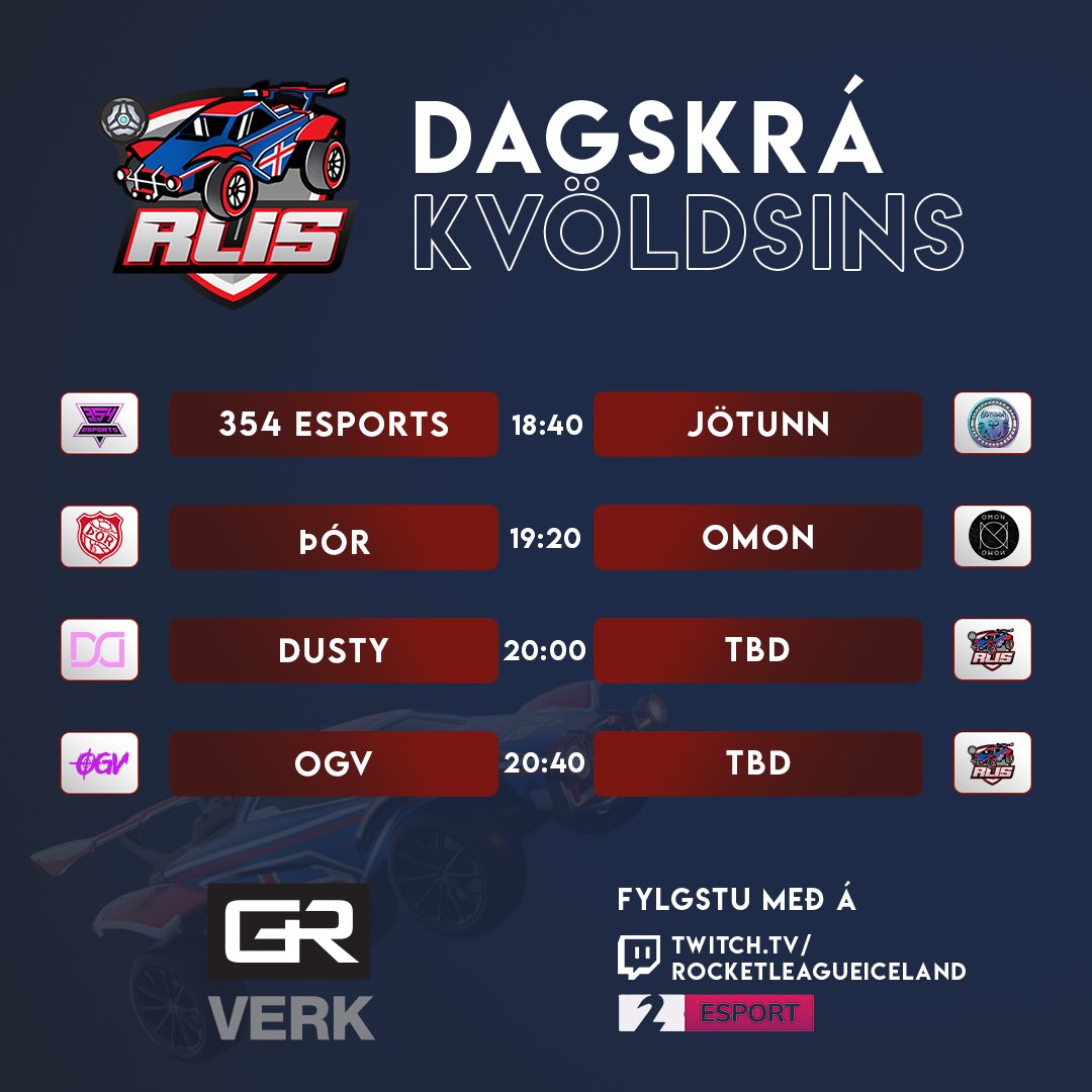ÚRSLITAKEPPNI GR Verk deildarinnar byrjar í kvöld ‼️

Við byrjum á 4 viðureignunum í efra leikjatrénu. Ætli niðurstaða viðureigna breytist þegar þetta er ALLT BO7? Hver dettur niður í neðra leikjatré⁉️

ALLS EKKI missa af og fylgstu með á Stöð 2 Esports eða twitch rásinni okkar🫡
