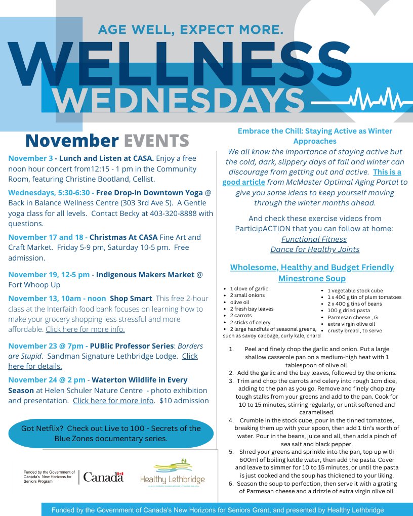 Check out the latest Wellness Wednesday newsletter and take advantage of a wide variety of activities to take part in for the month of November!