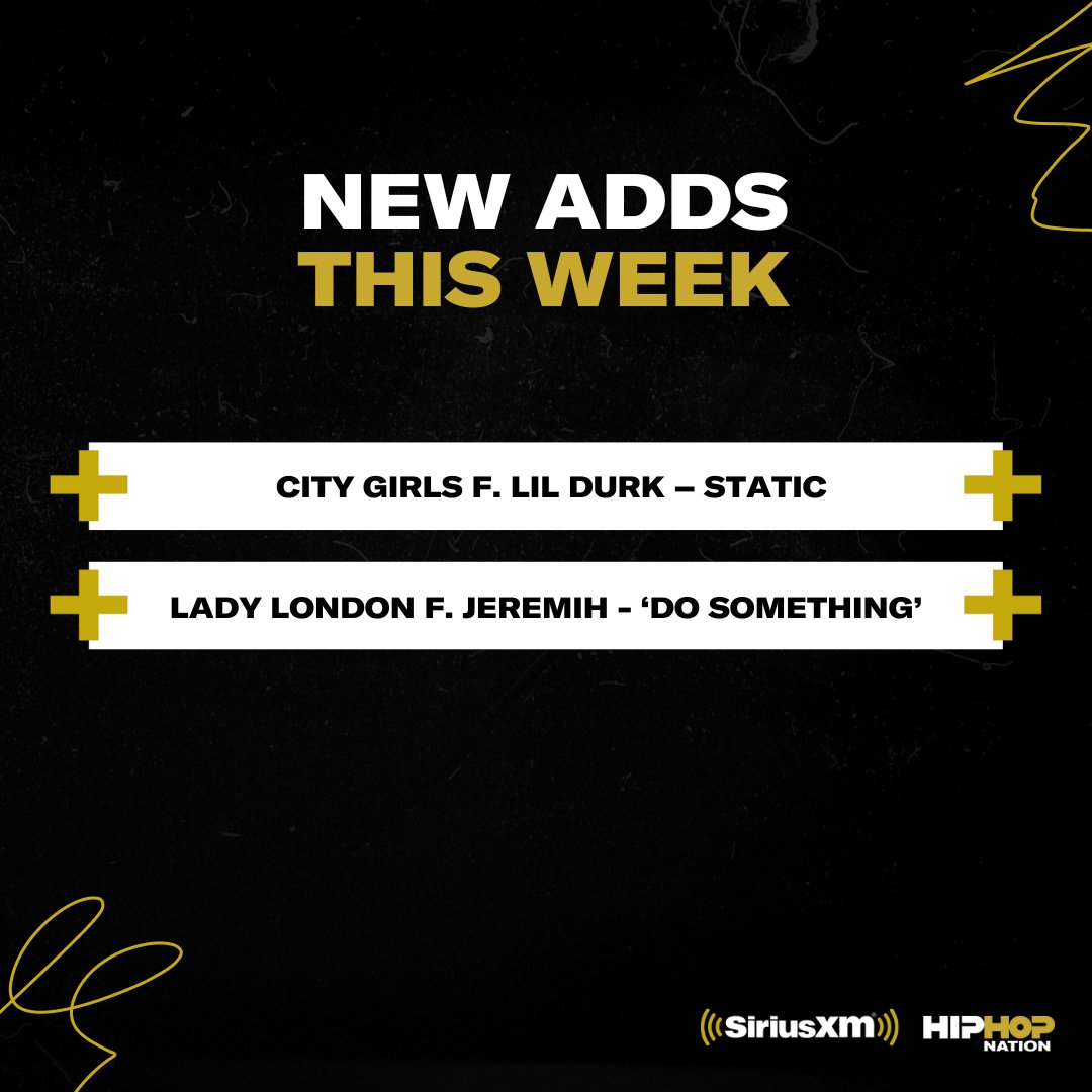 HipHopNation's tweet photo. 🎵 Get your music fix with this weeks new add! 🤩 Tune in to @siriusxm Ch. 44 to hear your favorite tunes 🎶 #MusicLovers #MusicNow #NewMusic https://t.co/BuCANrMLsj