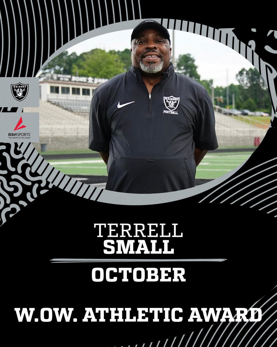 The Athletic Depart. is proud to recognize <a href="/small_terrell/">Coach Small</a> as the October <a href="/BSNSPORTS_GA/">BSN SPORTS Georgia</a> W.O.W. winner. Coach Small wears two important hats for <a href="/eastpauldinghs/">East Paulding HS</a> as varsity football coach &amp; school safety guard. His dual roles exemplify his dedication to our community. <a href="/WesFieldsBSN/">Wes Fields</a>