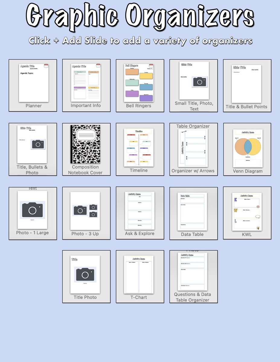 I always appreciate resources that can be used in ANY content area! I created a set of over 20 #graphicorganizers in #Keynote you can download in the @AppleEDU Forum. education.apple.com/en/resource/25… 

#AppleTeacher #EveryoneCanCreate #AppleLearningCoach #AppleEDUchat