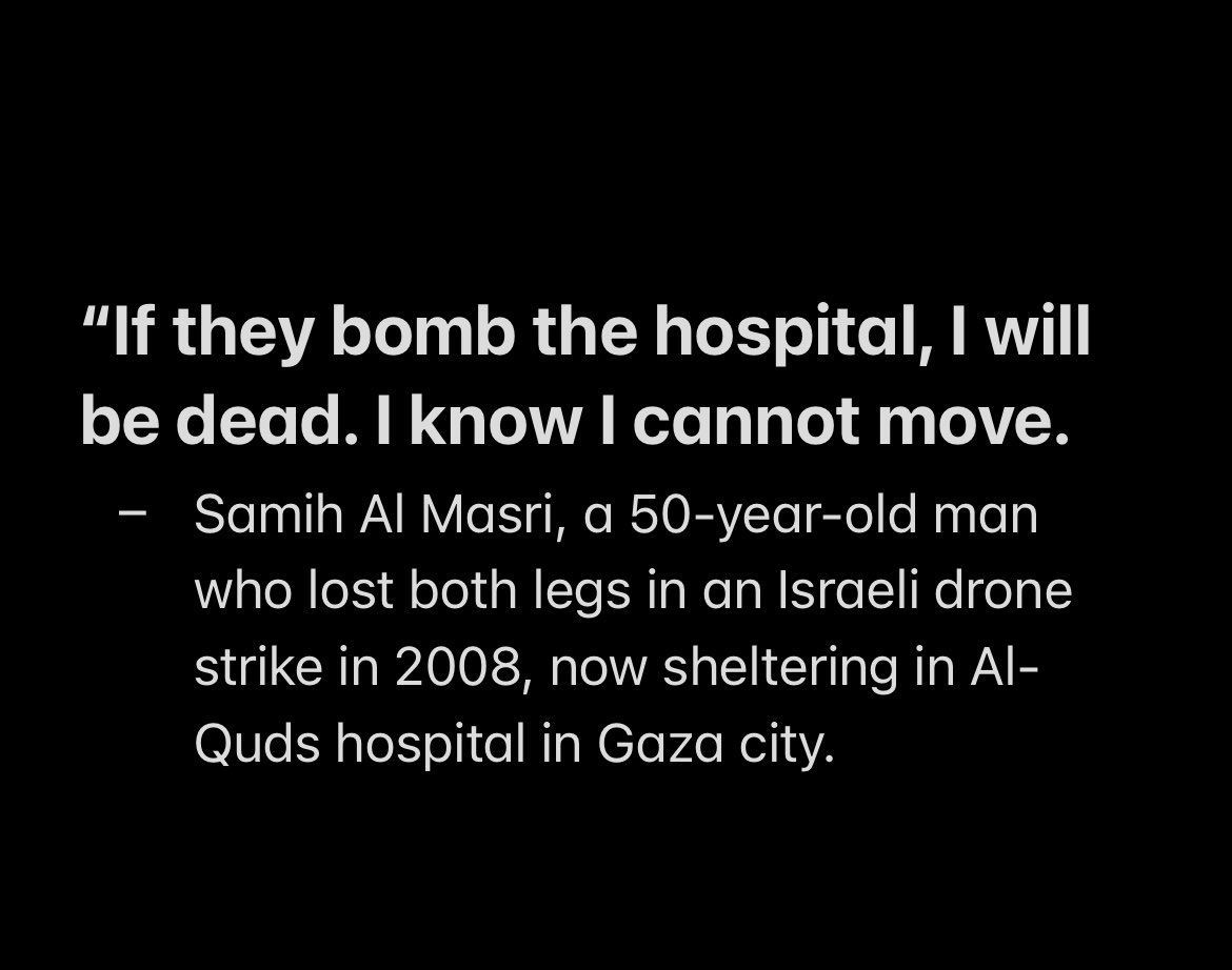 New report by <a href="/hrw/">Human Rights Watch</a> documents the harrowing experiences of people w. #disabilities in Gaza who are unable to flee attacks, access water, food, sanitation, and the assistive devices and medication they so desperately need. 

It wasn’t easy to document this.

hrw.org/news/2023/11/0…