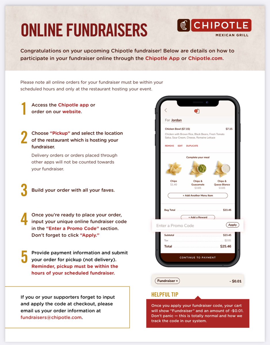 This Saturday is the PSU Berks Baseball Chipotle fundraiser! Order online, in the app, or at the restaurant between 5-9p. Be sure to use the code!