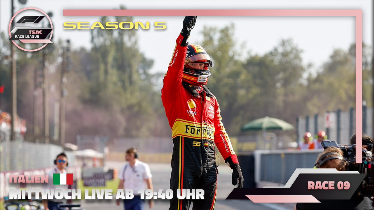 8 von 16 Rennen sind um und das bedeutet, wir gehen heute in die 2. Saisonhälfte! 
Und das mit einem Knall, denn der heutige Renntag ist ein Sprintrennen. 
1. Qualifying
2. Rennen
3. Sprint im reversed Grid des Hauptrennens!
LIVE aus Monza auf twitch.tv/TheLoyalldo