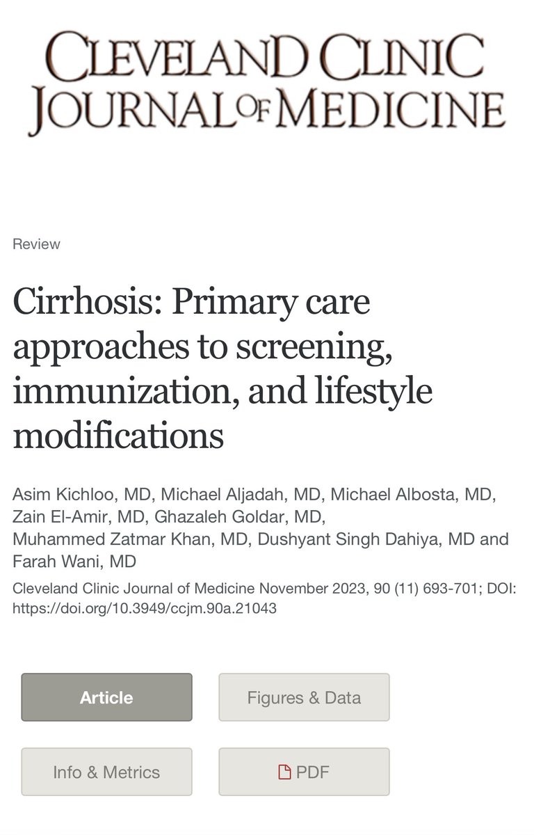 Asimkichloo's tweet image. Featured article in CCJM. I always though a good review on Cirrhosis from internist/primary care stand point needed to be there. Congratulations to the team. 

ccjm.org/content/90/11/…