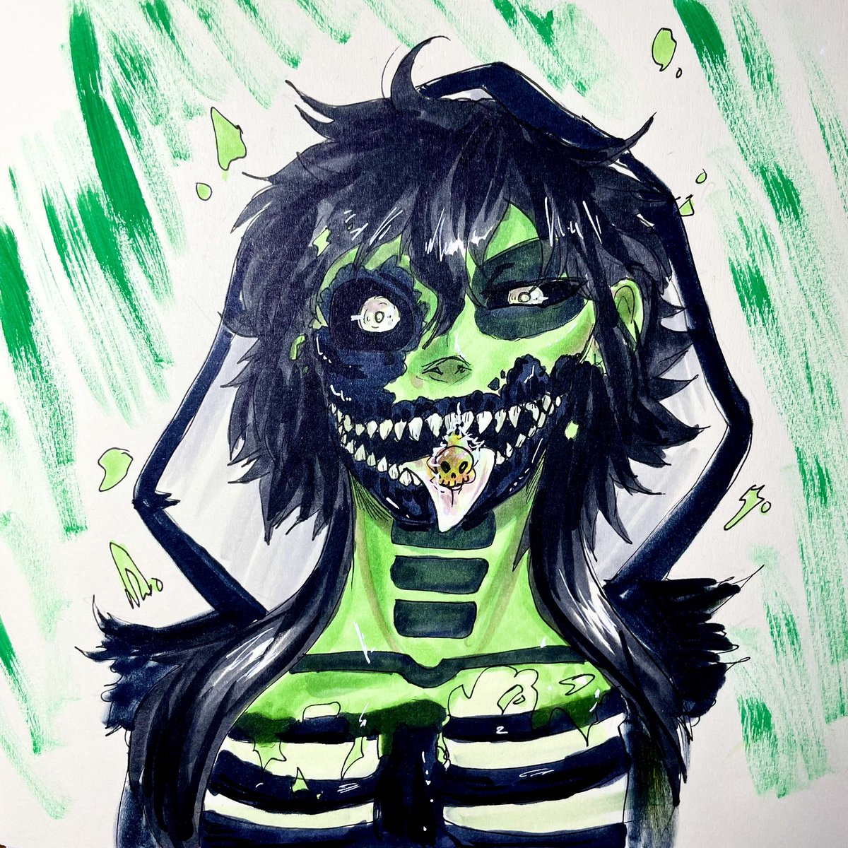 Einen Tag zu spät aber hier ein kleines und schnelles Halloween Bild von Dead. #oc #Halloween2023 #creepy