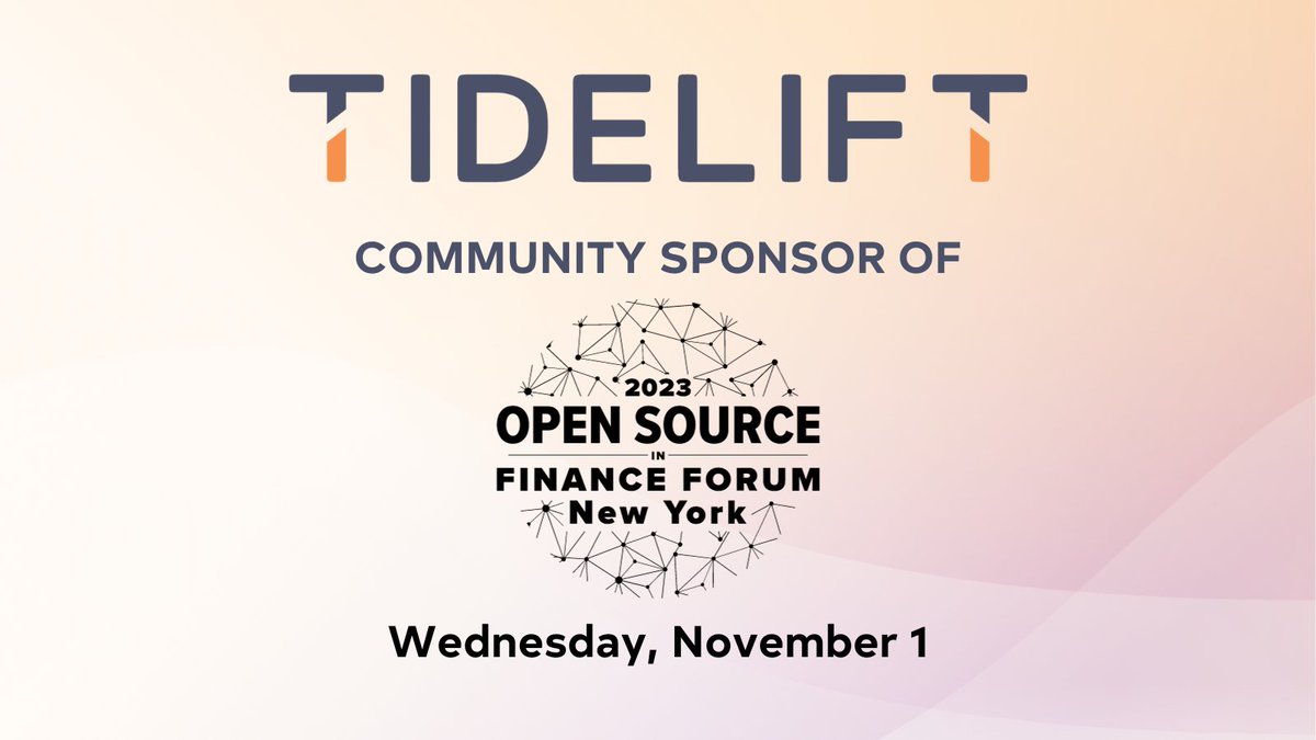 We hope to see you at the @linuxfoundation’s Open Source in Finance Forum in New York today! We’d love to show you how Tidelift provides open source software supply chain data you can trust. #OSFF2023 #OSinFinance #OSFINSERV

bit.ly/497or6s