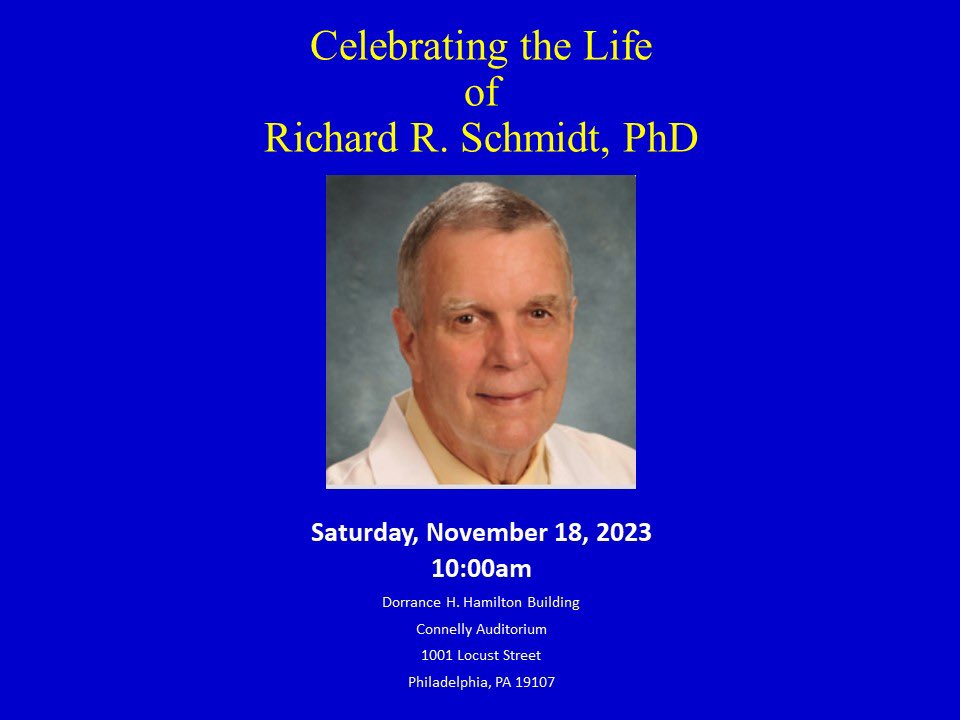 Celebrating the life of Richard Schmidt, a wonderful educator, mentor, and friend on November 18, 2023