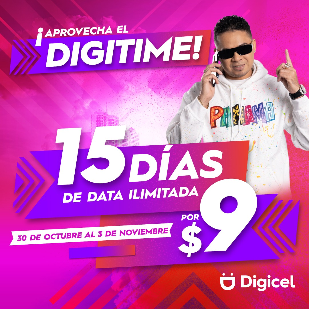TheScritor507's tweet photo. "NO TE QUEDES SIN DATA" @digicelpanama te mantiene conectado con el #DigiTime de @elroockiemusic 🎶 Recibe 15 días de data ilimitada a solo $9🤑. Marca *111# o desde #MyDigicelApp para activarlo🔥
Más información https://t.co/Ap62tzHZHC https://t.co/cSrgD0ENJl