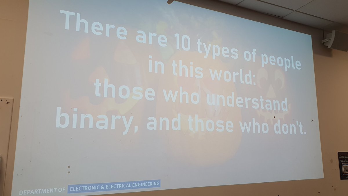 Bboop259's tweet photo. My @EEEStrathclyde students rolled their eyes, but if bow isn't the time for a terrible binary joke when is? https://t.co/y6ei8viAO3
