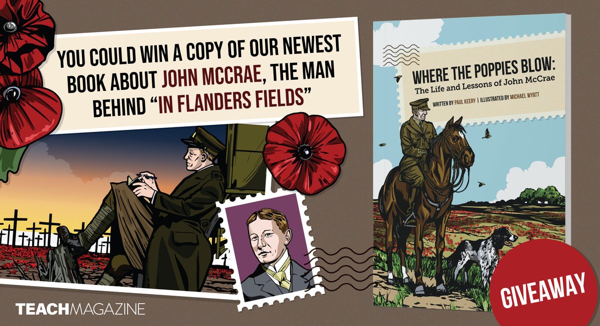 teachmag's tweet image. Attention #teachers, we&apos;re giving away 5 copies of our new graphic novel! Suitable for Grade 6-12 students, it tells the story of inspiring WWI figure #JohnMcCrae.

📕Like, follow &amp;amp; RT by Nov 30 for a chance to win
📗More info: bit.ly/46U4WNh

#Giveaway #KidLit