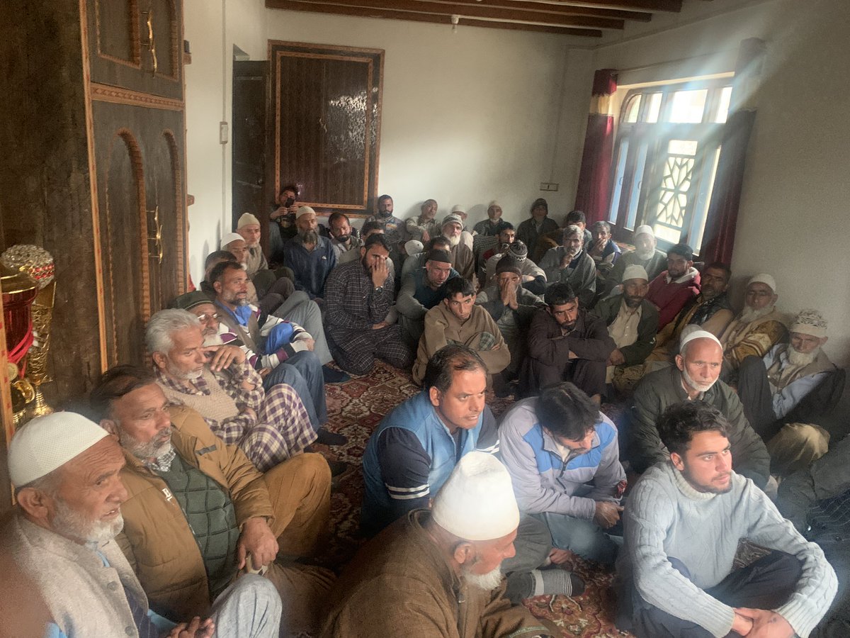 HandwaraNC's tweet photo. Senior @JKNC_ leader and constituency I/C Handwara Chowdary Mohammad Ramzan visited Various villages of Rajwar. offered condolences’ interacted senior party workers at village WadderBala. https://t.co/90LcEjTX5y