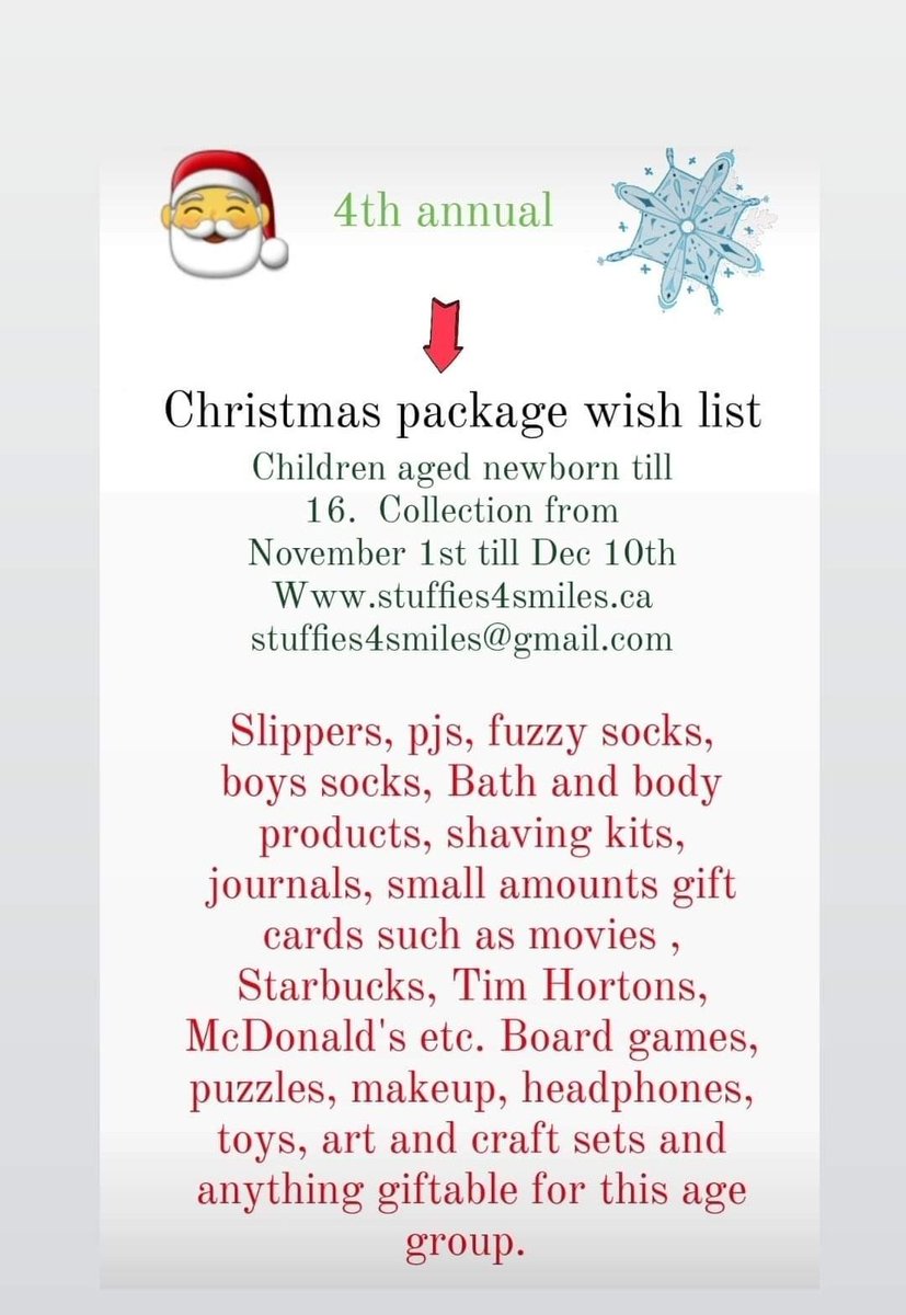 Please follow us on Instagram and FB as we post there daily.  Christmas elves needed for deliveries, making handmade with love Christmas cards and please see donations needed.  Volunteer hours are provided