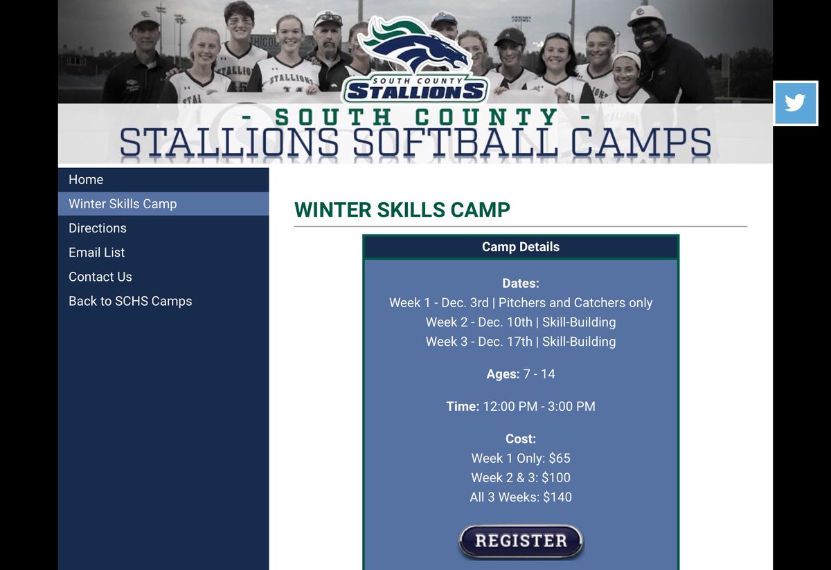SoCoSoftball's tweet photo. SC camp registration. Please click on link below to register or email coach Brian Griffith bkgriffith@fcps.org

https://t.co/wMXn0oAqiR https://t.co/dXcstjeukG