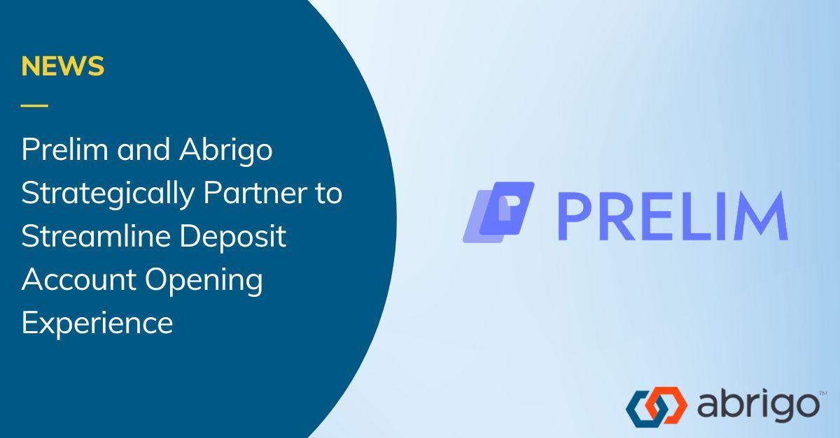 weareabrigo's tweet image. Abrigo has announced a strategic partnership with @prelimsolutions to continue to revolutionize the digital banking experience for consumers and businesses. 

Read more: bit.ly/3QliDxx