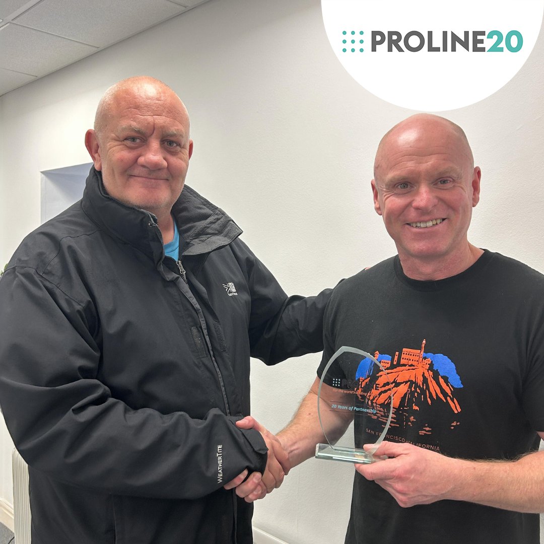Congratulations to @D3DesignLtd on receiving the Proline 20 years of customer partnership award.

Thank you from all at Proline corp for your continued custom and hope the future goes from strength to strength.

#20years #BespokeCounters #Counters