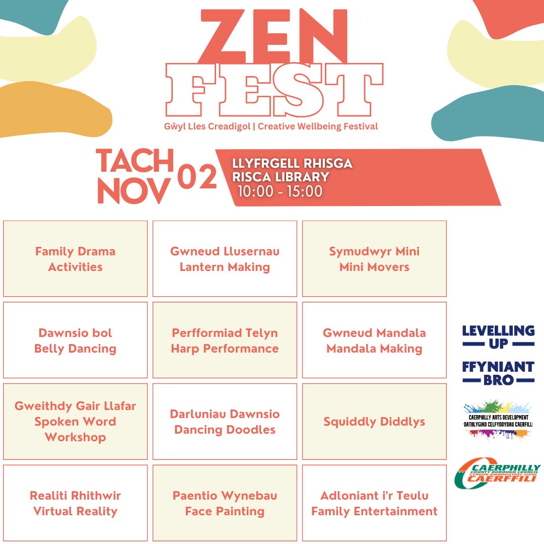 CCBCarts's tweet photo. We had great fun with the communities in Markham & Nelson this week, but the fun does not stop there.
Join us this Thursday at Risca, and Friday at Caerphilly as #ZenFest continues!
Check out the schedule!
For more detailed times visit: https://t.co/1WNpDxBSPV
Link in Bio https://t.co/vAYZfSd3vh