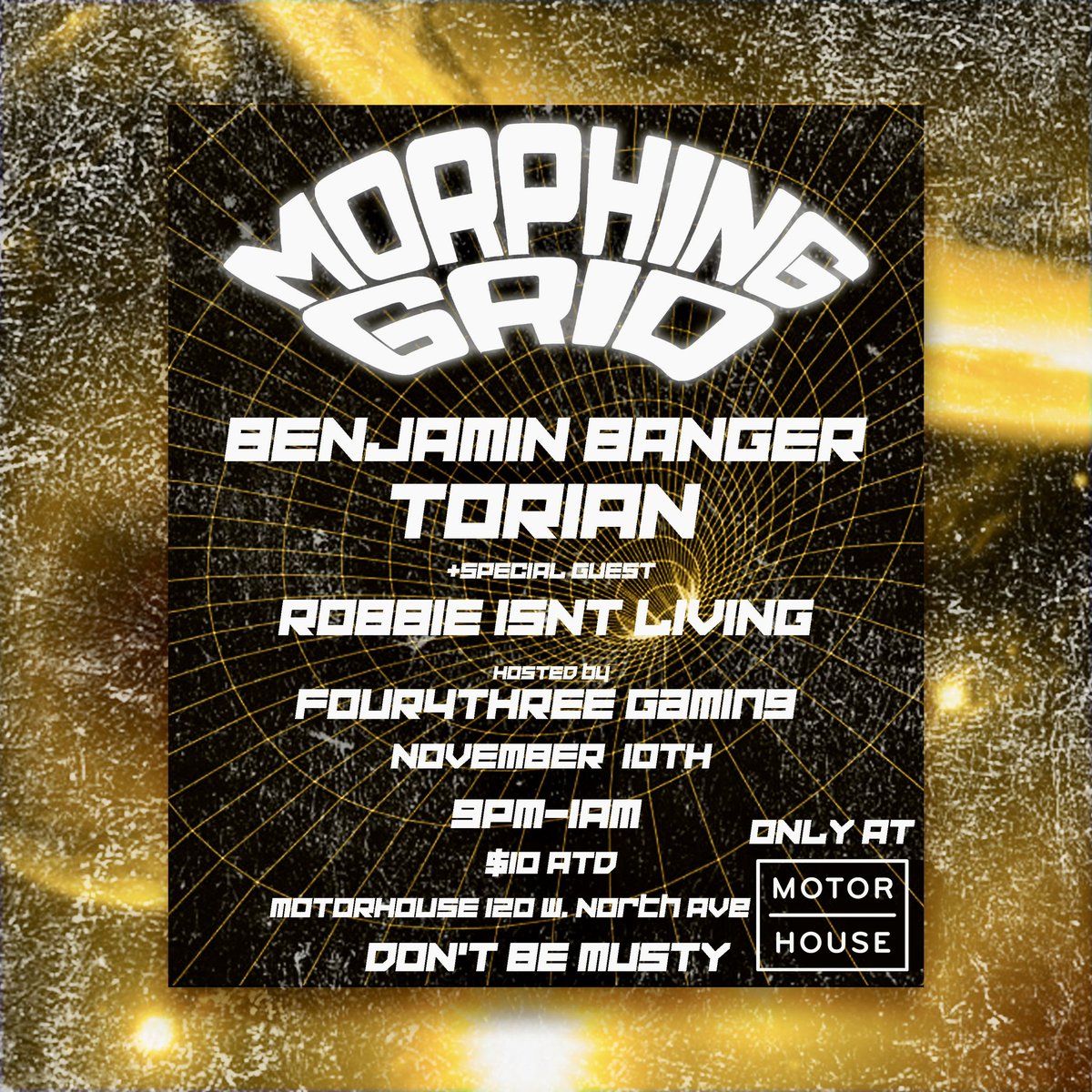 planetmg_'s tweet photo. 🌍 ⚡️MORPHING GRID ⚡️🌍
(A Future House/ R&amp;B event) 

NOV.10TH 9PM-1AM 🌍
(120 W NORTH
AVE,BALTIMORE,MD)
⚡️($10 ATD 21+) 🌍

#Motorhouse  #BaltimoreDJ #DJSet #BaltimoreEvent  #FutureHouse #MorphingGrid #MorphingGridRadio #MARYLAND #PLANET #FourFourThreeGaming #DJEvent https://t.co/V5oRkyYeov