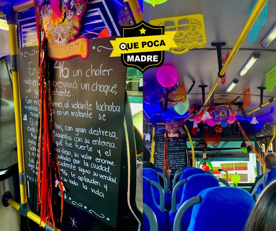 QuePocaMadre_Mx's tweet image. 💀‼️PEQUEÑOS DETALLES‼️🕯🚍 YA CASÍ ES DÍA DE MUERTOS Y ESTE CHÓFER DEL #ValleDeToluca LO SABE🥰

🔴#ReporteCiudadano

🗣Un #chófer de transporte público les hizo el día a su pasaje, regalándoles paletas y dulces a bordo de su unidad decorada de día de muertos.