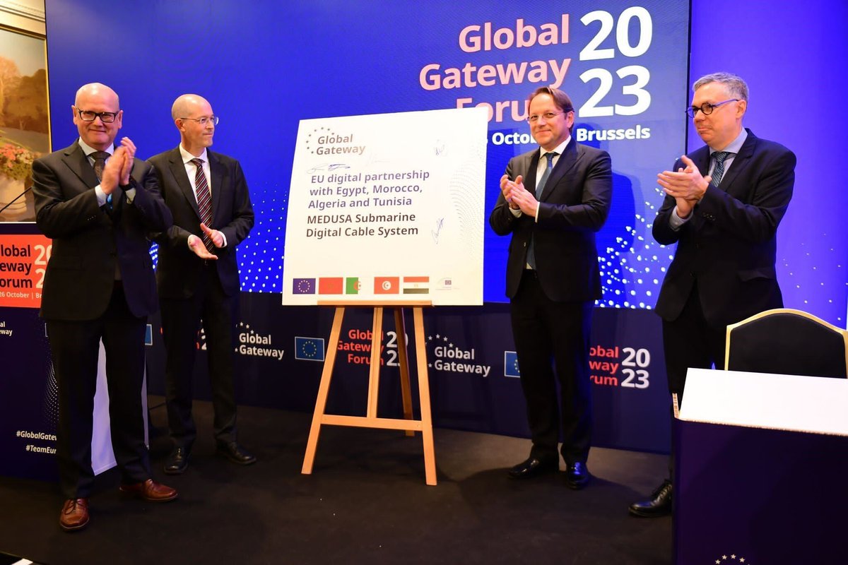 GÉANT (@geant@mstdn.social) (@geantnews) on Twitter photo EC's 1st digital GG project #MEDUSA aims to connect North Africa & EU with a high-capacity submarine cable system.
€40m investment grant signed btw. <a href="/EU_Commission/">European Commission</a> @eu_near <a href="/EIB/">European Investment Bank</a> <a href="/GEANTnews/">GÉANT (@geant@mstdn.social)</a> <a href="/AFR_IXtelecom/">AFR-IX telecom</a> will boost trans-Mediterranean R&E connectivity👉 connect.geant.org/2023/11/01/gea… EC's 1st digital GG project #MEDUSA aims to connect North Africa & EU with a high-capacity submarine cable system.
€40m investment grant signed btw. <a href="/EU_Commission/">European Commission</a> @eu_near <a href="/EIB/">European Investment Bank</a> <a href="/GEANTnews/">GÉANT (@geant@mstdn.social)</a> <a href="/AFR_IXtelecom/">AFR-IX telecom</a> will boost trans-Mediterranean R&E connectivity👉 connect.geant.org/2023/11/01/gea…