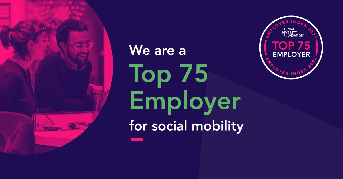 🏅 We’re excited to announce that we’re a top 75 employer in The Social Mobility Foundation’s Employer Index.

Find out more: ow.ly/vJNc50PZAhs 

#SMFIndex23