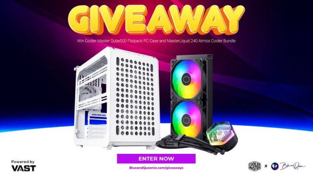 VastGG's tweet image. PC CASE &amp;amp; COOLER BUNDLE GIVEAWAY! 

To enter, perform these tasks via the link below:

- Retweet and like

- Follow @BlueandQueenie @QueenieandBlue @CoolerMasterUK 

Enter Here: blueandqueenie.com/giveaways