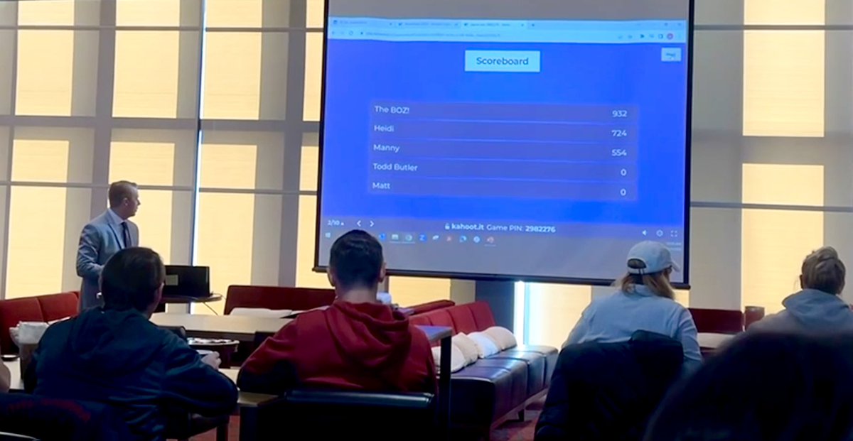 Great day for a <a href="/Kahoot/">Kahoot!</a> quiz to kick off monthly all staff rules ed! Reminder that former student-athletes may participate in practice on an occasional basis but may not provide any instruction and publicity of their participation may not occur until after the practice concludes